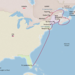 Map of Canada/New England Cruise Itinerary