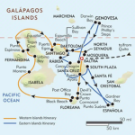 Map of Galapagos Island Cruise Itinerary