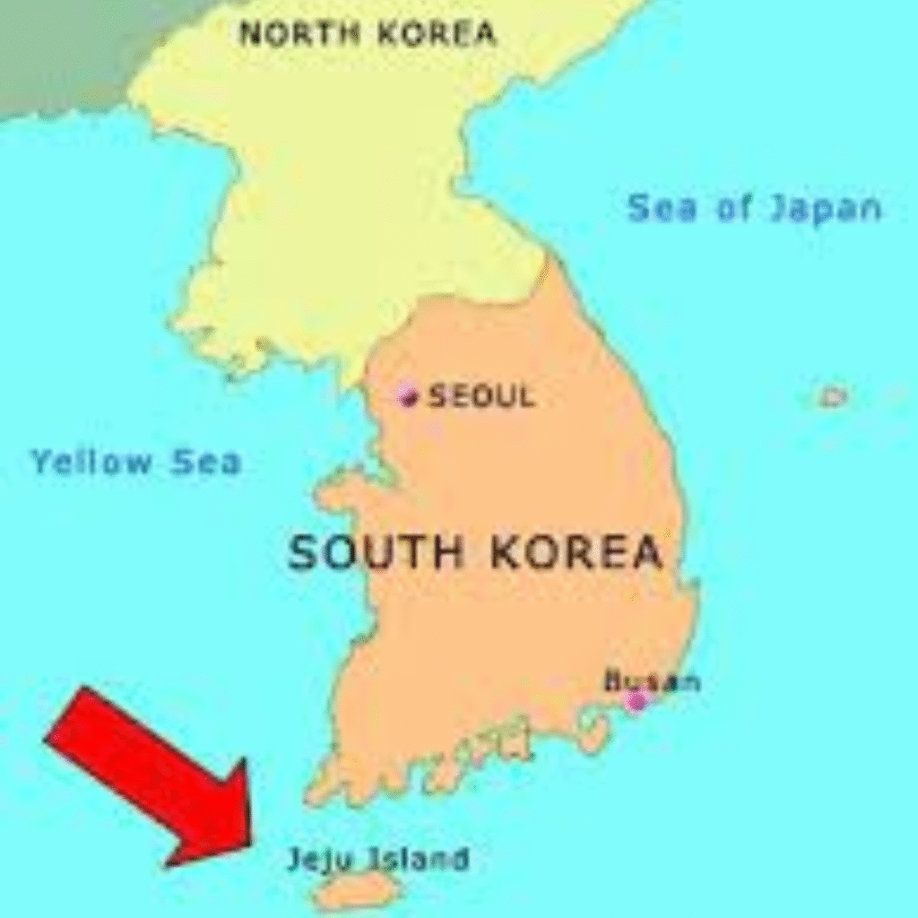 Map of Jeju Island, South Korea ocean cruise port