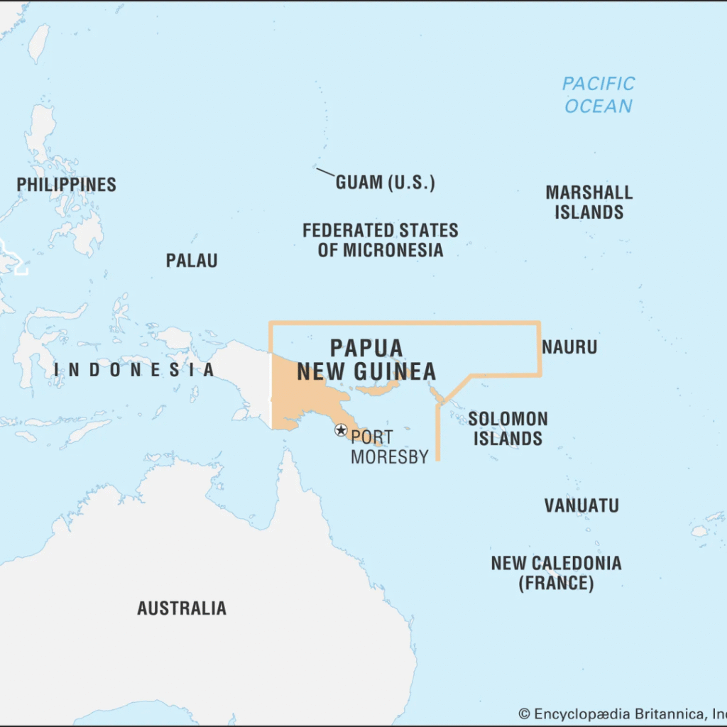 Map of Papua New Guinea cruise port