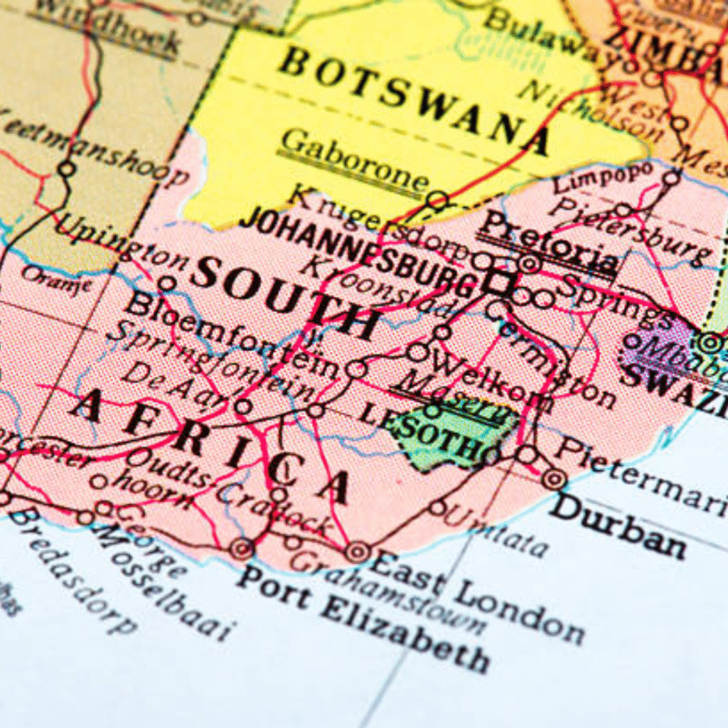 Map showing Port Elizabeth ocean cruise port in South Africa