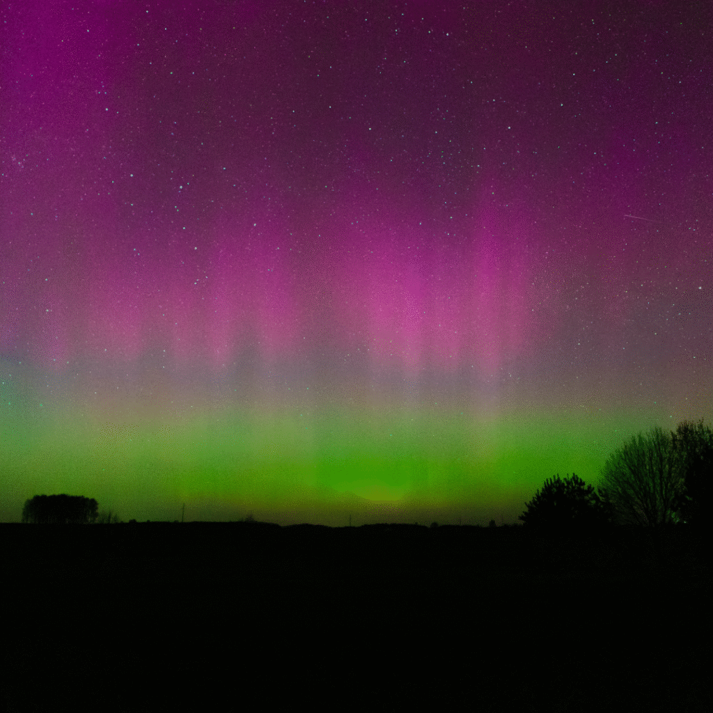Green and purple Northern Lights